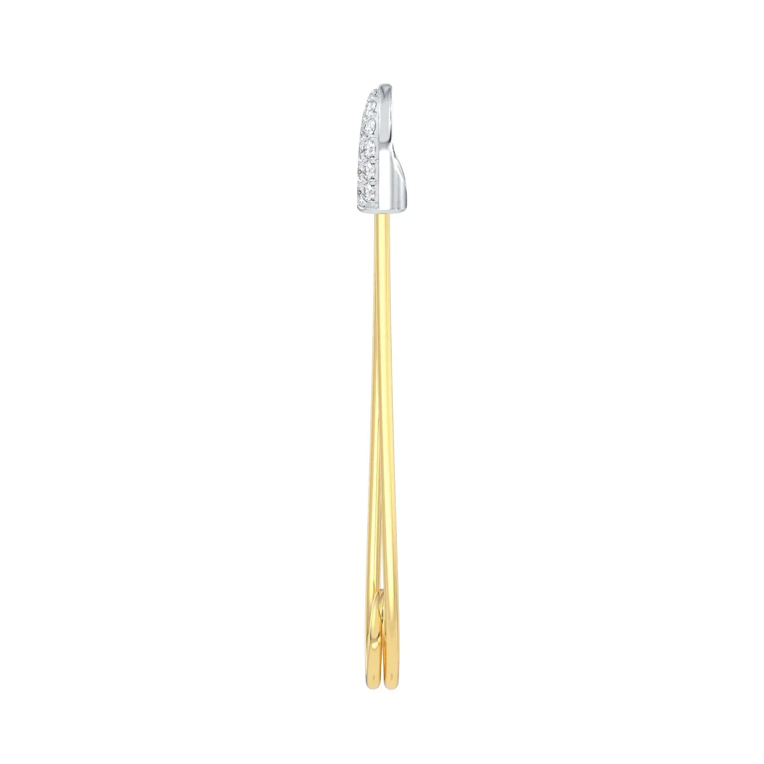 Gold And Diamond Safety Pin Brooch